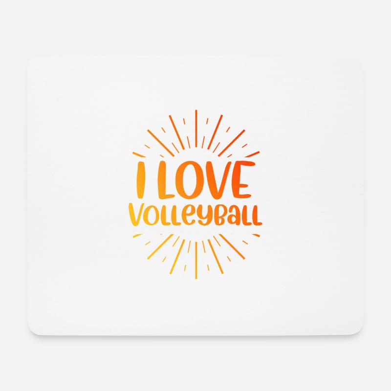 Ich liebe Volleyball - Mousepad (Querformat) - Weiß