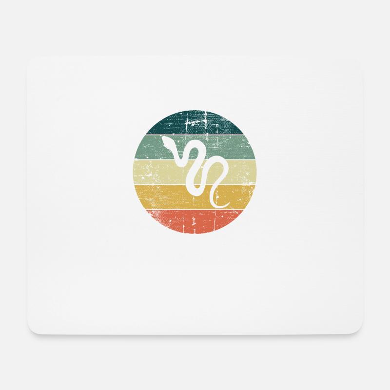 Snake Retro Reptile Python Gift idea - Mousepad (Querformat) - Weiß