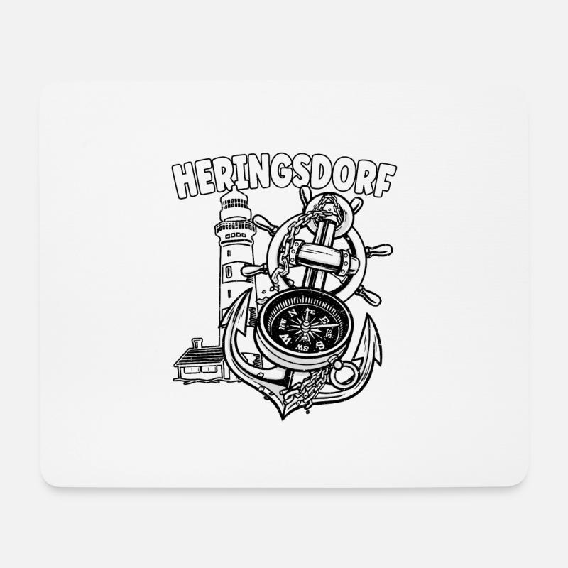 Heringsdorf - Mousepad (Querformat) - Weiß