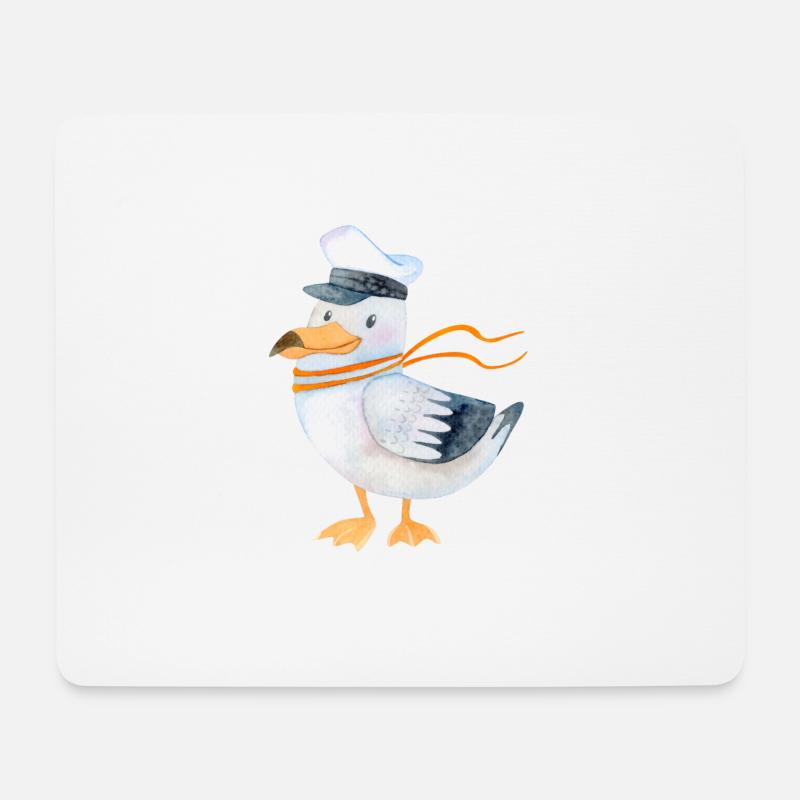 Möwe - Mousepad (Querformat) - Weiß