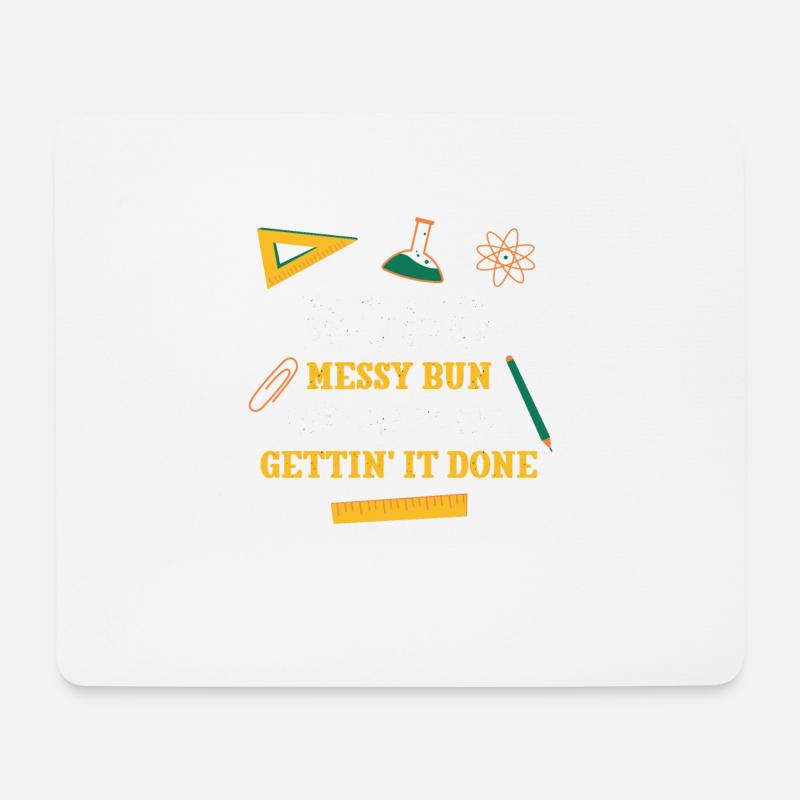 Momo Messy Bun Lesson Plans Funny Teacher Humor - Mousepad (Querformat) - Weiß