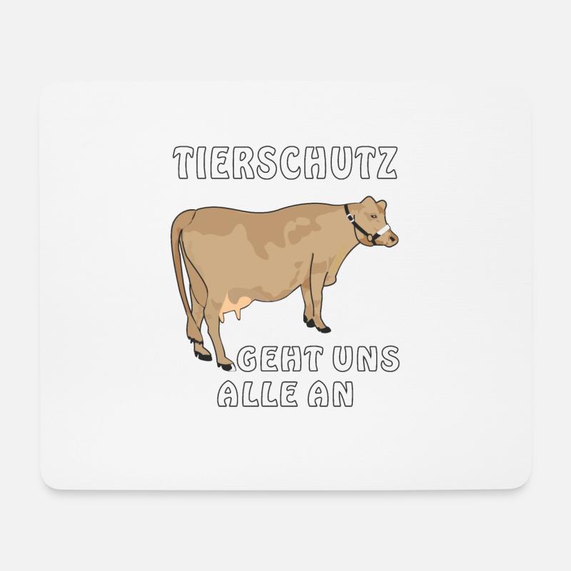 KUH TIERSCHUTZ GEHT UNS ALLE AN - Mousepad (Querformat) - Weiß