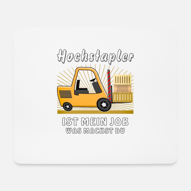 HOCHSTAPLER IST MEIN JOB WAS MACHST DU - Mousepad (Querformat) - Weiß