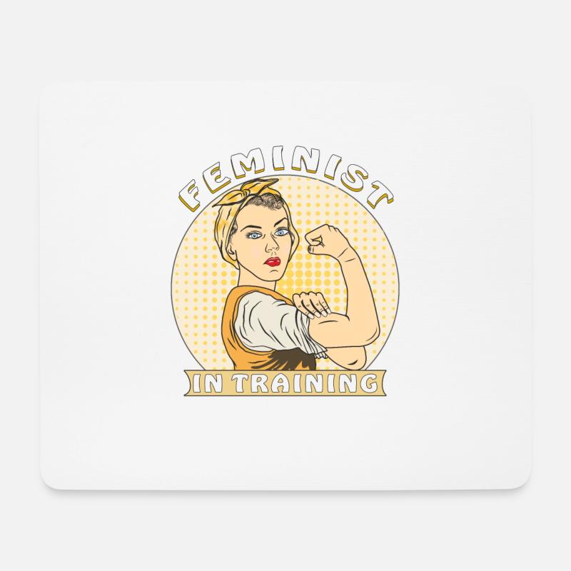 FEMINIST IN TRAINING - Mousepad (Querformat) - Weiß