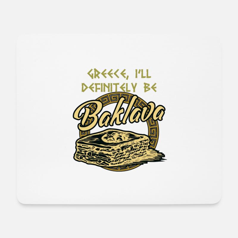 Griechische Mythologie und Griechisches Essen - Mousepad (Querformat) - Weiß