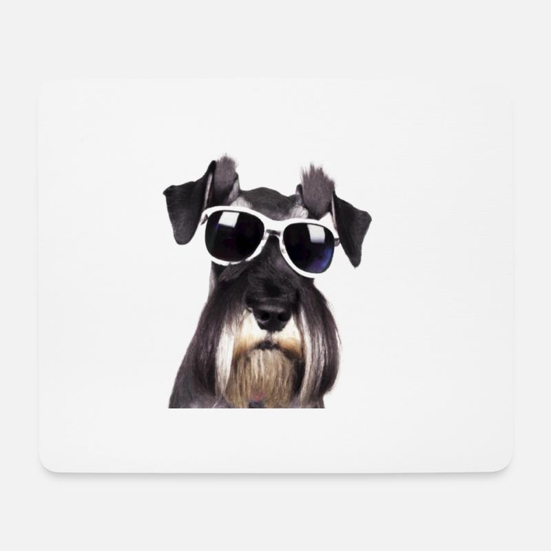 Miniature Schnauzer - Tapis de souris (format paysage) - blanc