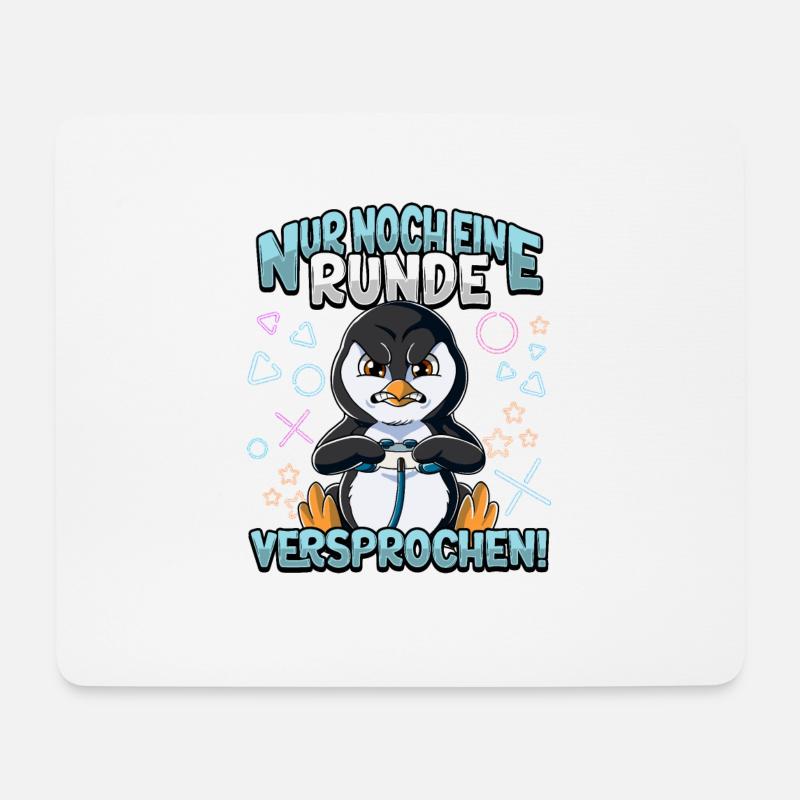 Nur noch eine Runde Zocken Gaming - Mousepad (Querformat) - Weiß