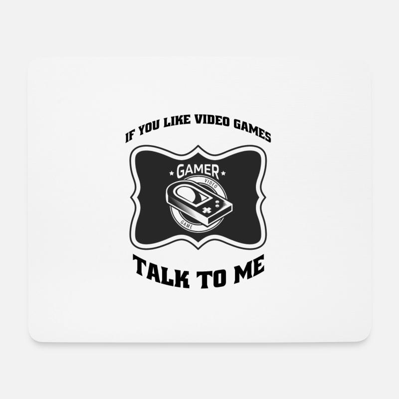 Talk to me Gamer - Mousepad (Querformat) - Weiß