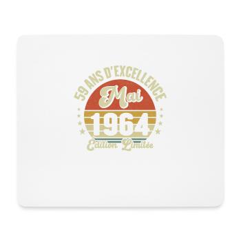 Mai 1964 59 Ans Anniversaire Vintage Idée Cadeau - Tapis de souris (format paysage) - blanc - Devant
