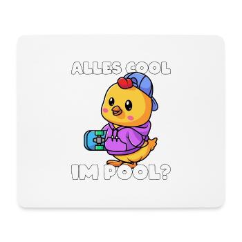 Skater Skateboard Huhn Kind Geschenk - Mousepad (Querformat) - Weiß - Vorne