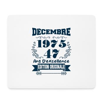 décembre 1975 Edition original | Vintage 1975 - Tapis de souris (format paysage) - blanc - Devant