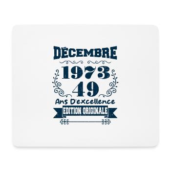 décembre 1973 Edition original | Vintage 1973 - Tapis de souris (format paysage) - blanc - Devant