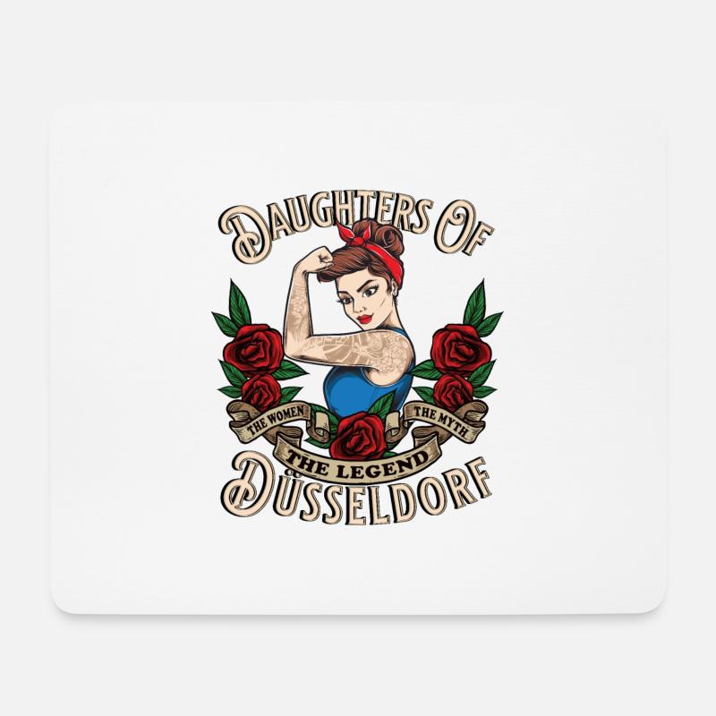 Düsseldorf Frau Geschenk daughters of Düsseldorf - Mousepad (Querformat) - Weiß