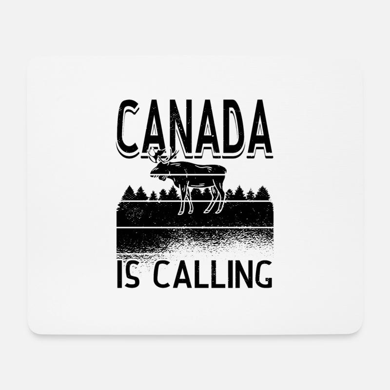 Canada is Calling Kanada Liebhaber Urlaub Kanadier - Mousepad (Querformat) - Weiß