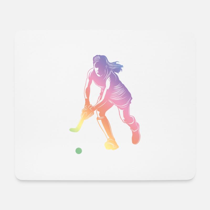 Fieldhockey Sport Silhouette - Mousepad (Querformat) - Weiß