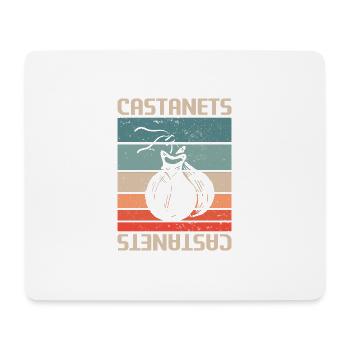 Retro Vintage Classic Castanets Player Instrument - Mouse Pad (horizontal) - white - Front