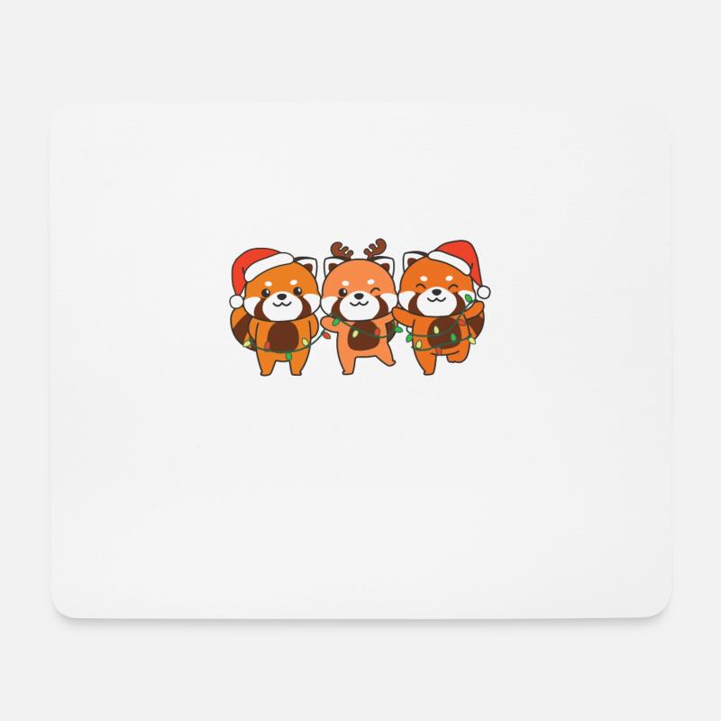 Roter Panda Weihnachts Rote Pandas Merry Christmas - Mousepad (Querformat) - Weiß
