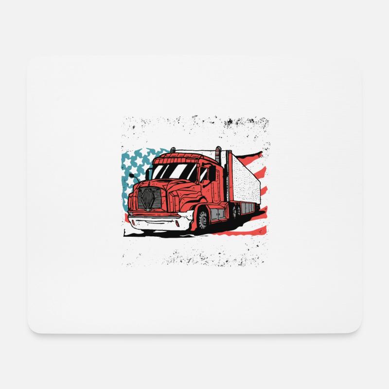 My Husband Moves AmericaTrucker - Mousepad (Querformat) - Weiß