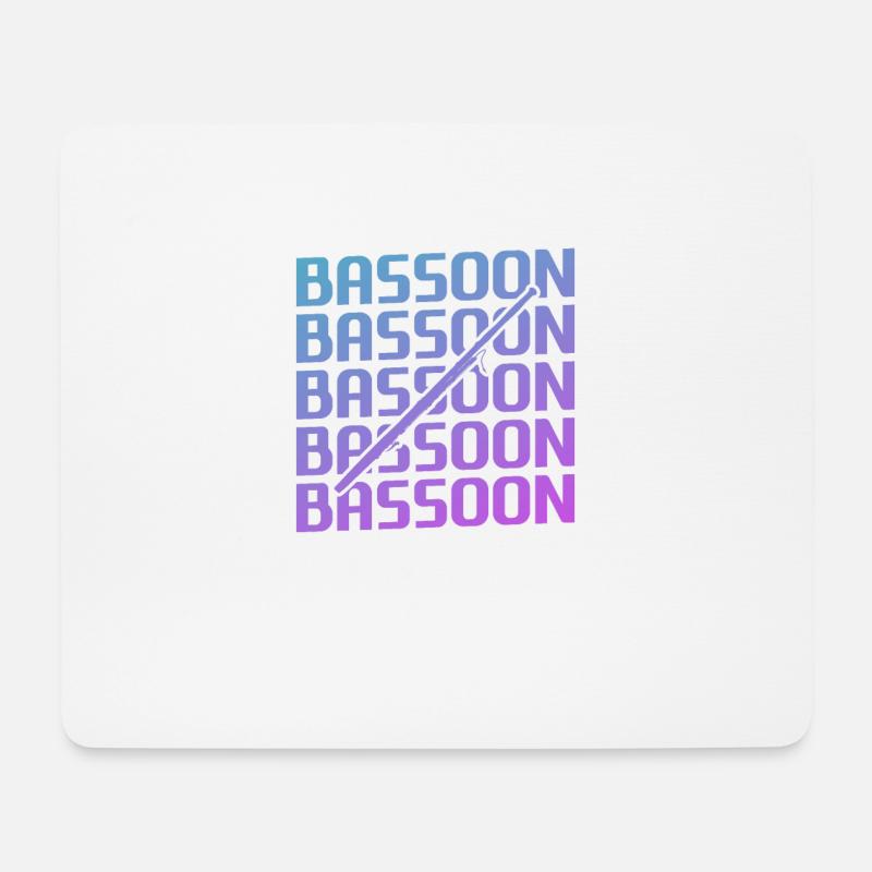 Retro Vintage Classic Bassoon Player Instrument - Mousepad (Querformat) - Weiß