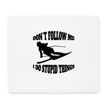 Skiers Winter Sports Skiing Christmas Ski - Mouse Pad (horizontal) - white - Front