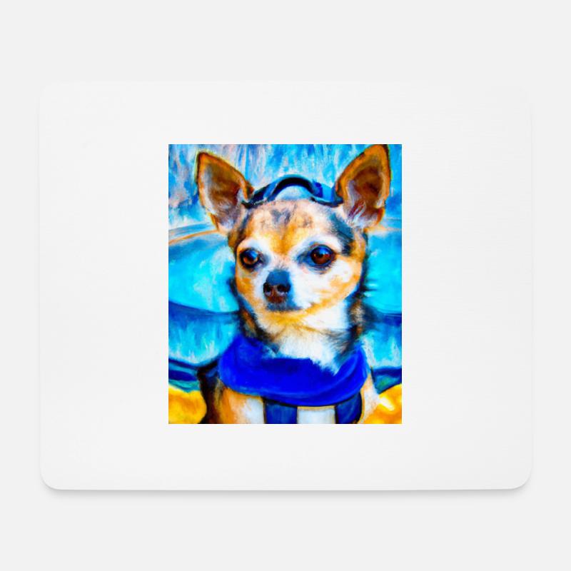 Chihuahua Portrait Vincent Van Gogh Style Hund - Mousepad (Querformat) - Weiß