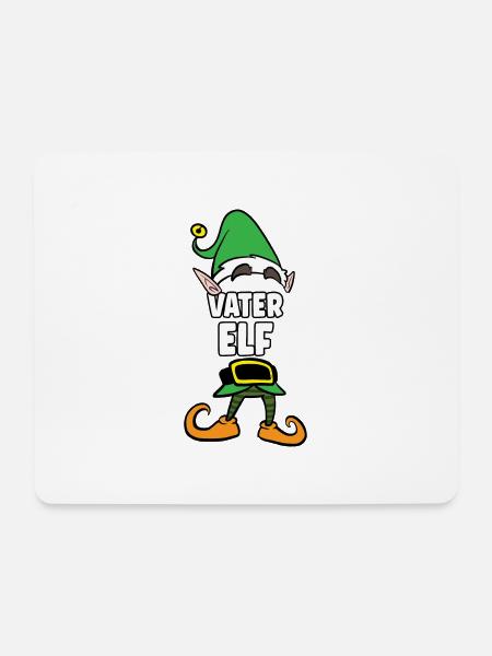 Vater Elf Partnerlook Weihnachten - Mousepad (Querformat) - Weiß