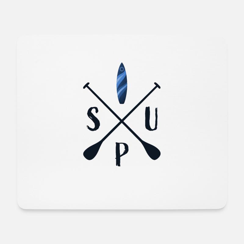 SUP Stand Up Paddling - Mousepad (Querformat) - Weiß