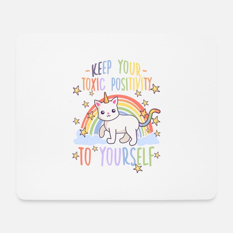Anti Regenbogen Katzen Motiv Misanthropen Katzen - Mousepad (Querformat) - Weiß