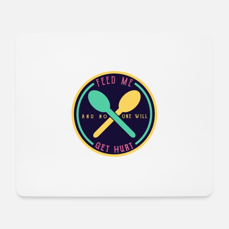Füttere mich und niemand wird verletzt - Mousepad (Querformat) - Weiß