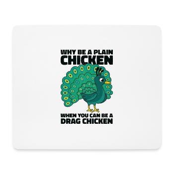 Peacock Positivity Drag Peacock Fan - Tapis de souris (format paysage) - blanc - Devant