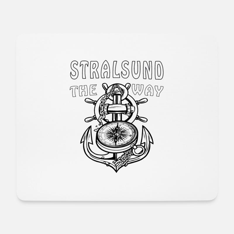 STRALSUND ANCHOR COMPASS - Mouse Pad (horizontal) - white