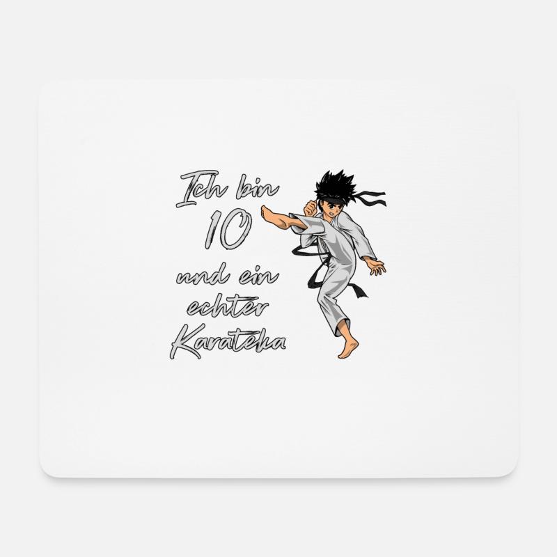 Ich bin 10 - Jungen Karate - Mousepad (Querformat) - Weiß