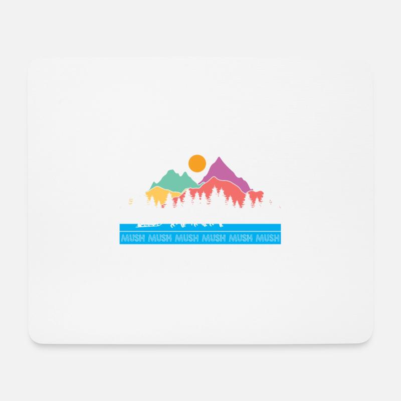 Schlittenhunderennen Schlittenhunde Geschenk - Mousepad (Querformat) - Weiß