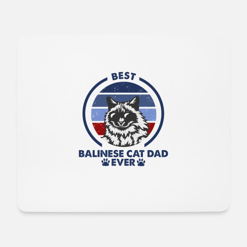 Cat Dad - Balinese Cat - Mouse Pad (horizontal) - white
