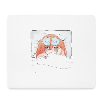 Anime Sleep Shirt Otaku Weeb Kawaii - Mouse Pad (horizontal) - white - Front