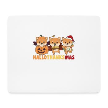 Happy Hallothanksmas Shiba Inu Weihnachten - Mousepad (Querformat) - Weiß - Vorne
