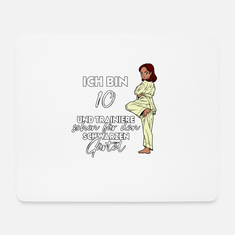 Ich bin 10 - Mädchen Karate - Mousepad (Querformat) - Weiß
