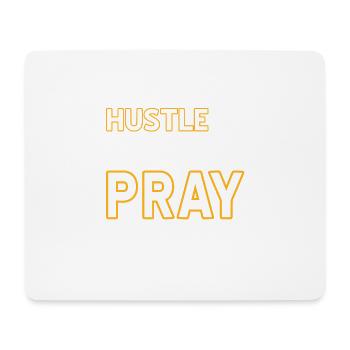 Hustle Hard Pray Harder Retro Line Art Designs - Mouse Pad (horizontal) - white - Front