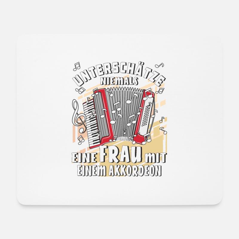 UNTERSCHÄTZE NIEMALS EINE FRAU MIT EINEM AKKOR - Mousepad (Querformat) - Weiß