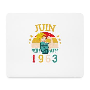 Juin 1963 Anniversaire Vintage Happy Birthday - Tapis de souris (format paysage) - blanc - Devant