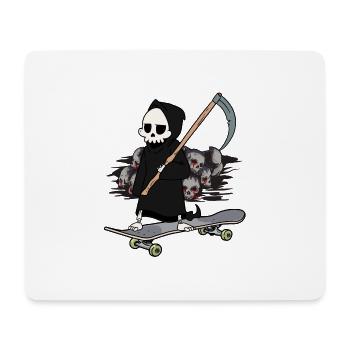 Skateboard Grim Reaper Closing Time End Horror Death - Mouse Pad (horizontal) - white - Front