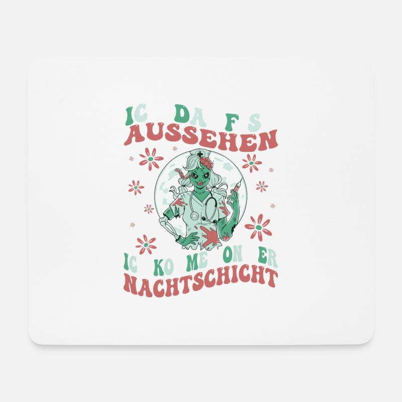 Ich Darf So Aussehen Ich Hatte Nachtdienst - Mousepad (Querformat) - Weiß