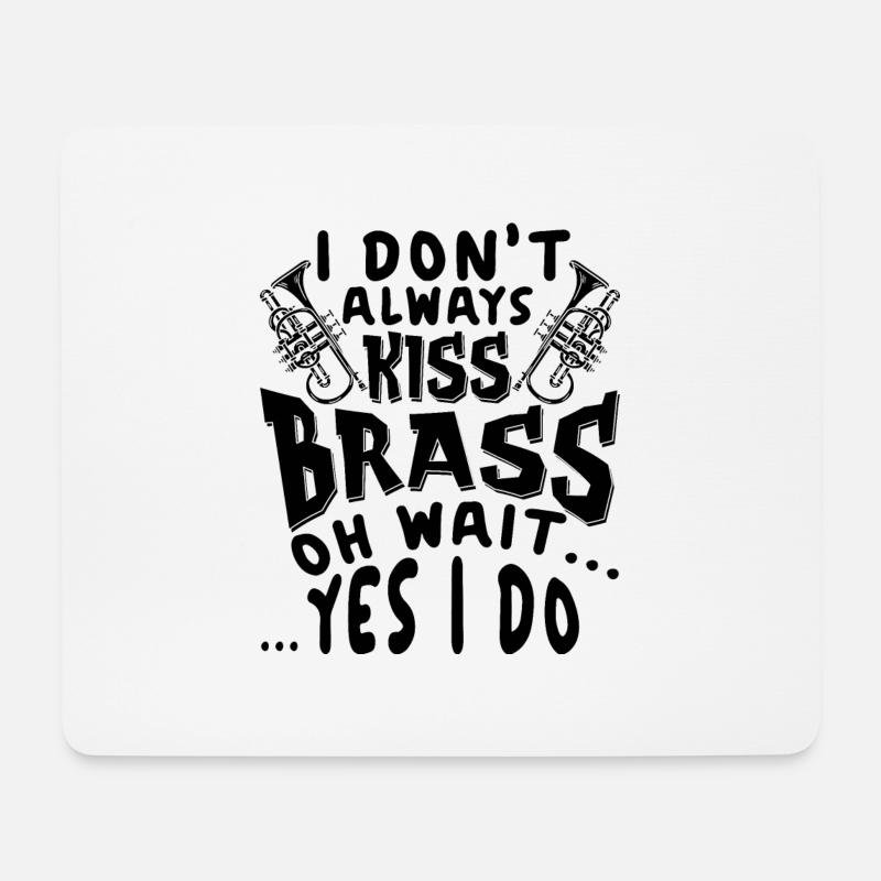 Trompeter Trompete Instrument Blechblasmusik - Mousepad (Querformat) - Weiß