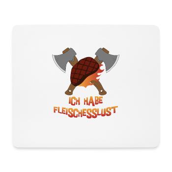 Ich habe Fleischesslust Grillen Grillmeister BBQ - Mousepad (Querformat) - Weiß - Vorne