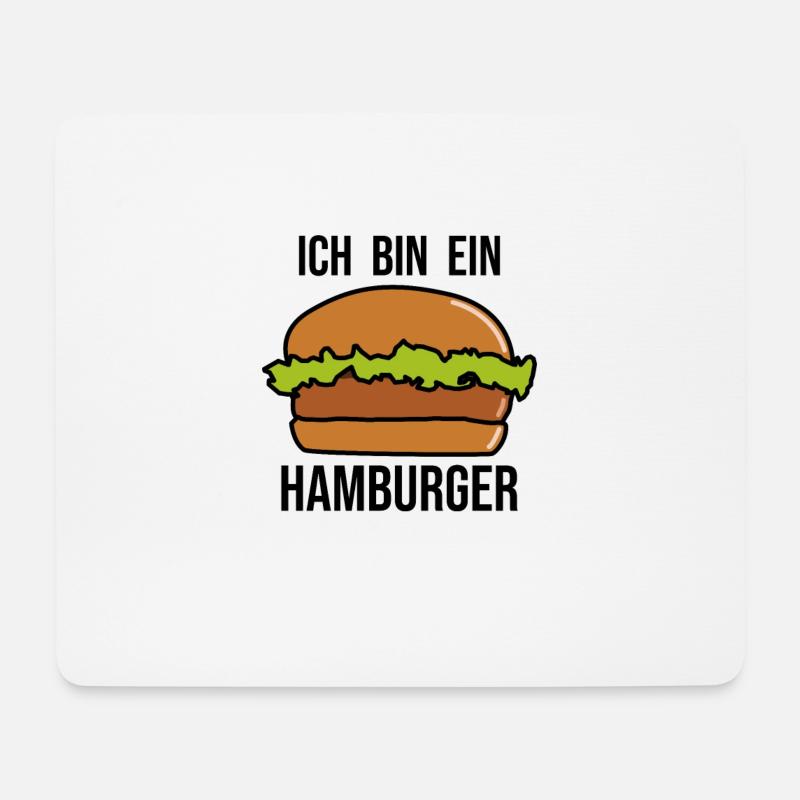 Ich bin ein Hamburger - Hamburger Burger - Mousepad (Querformat) - Weiß