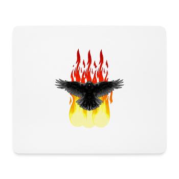 Rabe Feuer Okkult spirituell Ritual Satan Horror - Mousepad (Querformat) - Weiß - Vorne