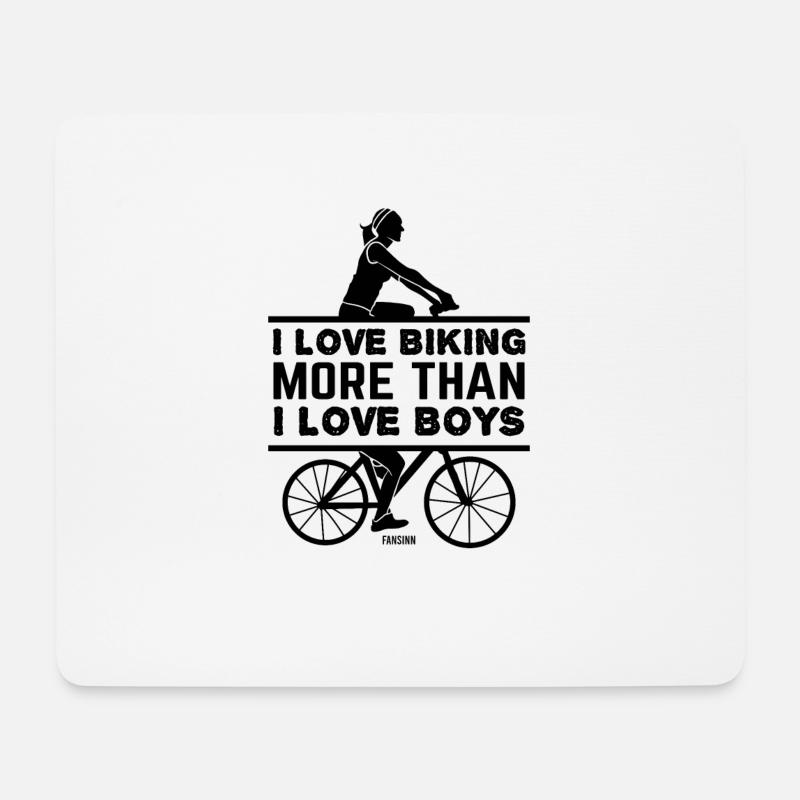 Mädchenfahrrad Fahrradtour Sport MTB - Mousepad (Querformat) - Weiß