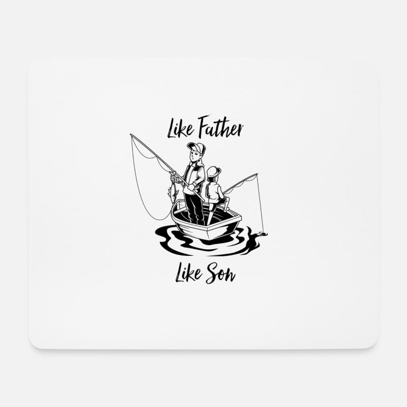 Echte Angler - Vater und Sohn - Mousepad (Querformat) - Weiß