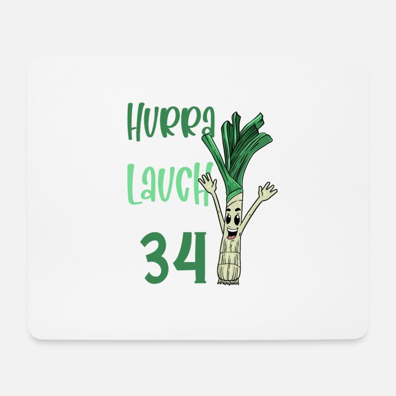 Hurra der Lauch wird 34 - Mousepad (Querformat) - Weiß