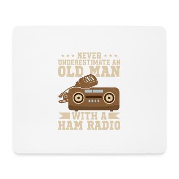 Never Underestimate An Old Man With A Ham Radio En - Mousepad (Querformat) - Weiß - Vorne
